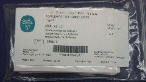 Miltex 72-42 tofflemire type bands .0015/2    lot of 12 for sale