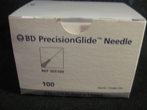 BD Becton-Dickinson PrecisionGlide  Needles Box/100 27G 1/2 &#034; 305109