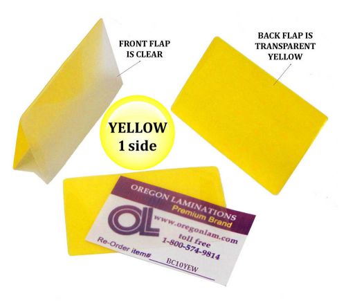 Qty 1000 yellow/clear business card laminating pouches 2.25 x 3.75 by lam-it-all for sale