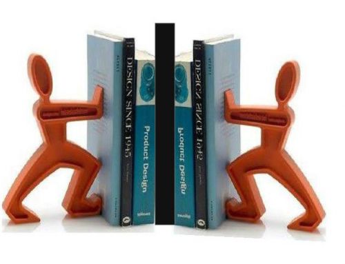 2 James The Bookends Orange For Holding Large Medium Books, Cds On Your Shelves