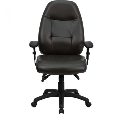 Flash High Back Espresso Brown Leather Executive Office Chair [BT-2350-BRN-GG]