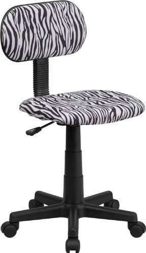 Chair flash furniture black and white zebra computer desk task office home print for sale