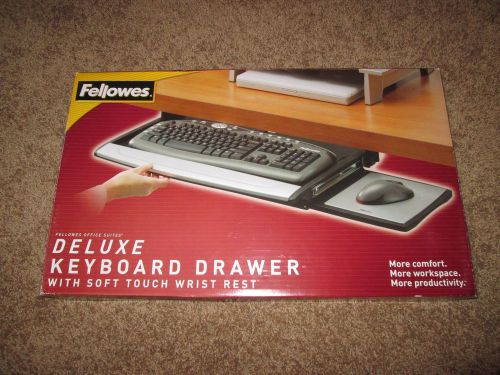 Fellowes Office Suites Deluxe Keyboard Drawer w/soft touch wrist rest CRC80312