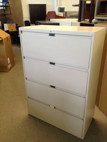 4 DRAWER LATERAL SIZE FILE CABINET by STEELCASE 900 SERIES w/LOCK&amp;KEY 36&#034;W