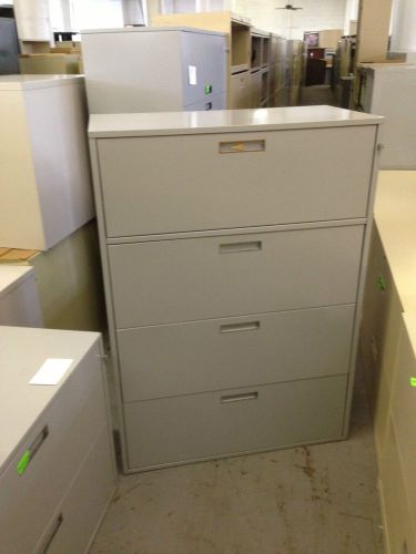 *** 4DR 36&#034;W LATERAL SIZE FILE CABINET by GF OFFICE FURN w/LOCK&amp;KEY in GRAY ***