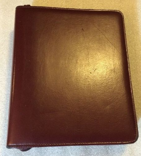Franklin Quest Classic 7 Ring Binder 2&#034; Rings Burgundy Faux Leather Rare!