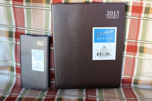 2015 Signature Weekly BROWN Day Planner with matching pocket size