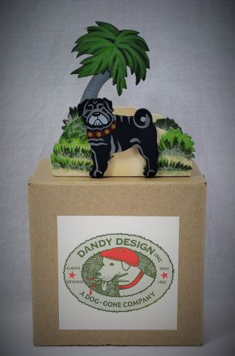 Wood Business Card Holder Black Frenchy French Bulldog Dog by Dandy Design