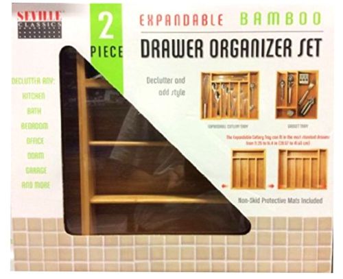 Seville Classics Set Of 2 Pieces Drawer ORGANIZER Good For kitchen &amp; Office New