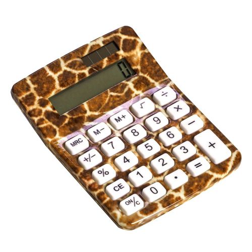 Womens Acrylic Giraffe Safari Animal Print Math Class Office Work Calculator