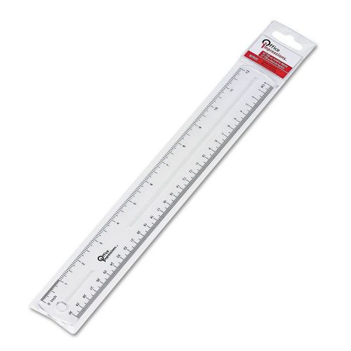 10 PACK 12&#034; Clear Plastic Ruler Standard Scale Office School Work Metric sturdy