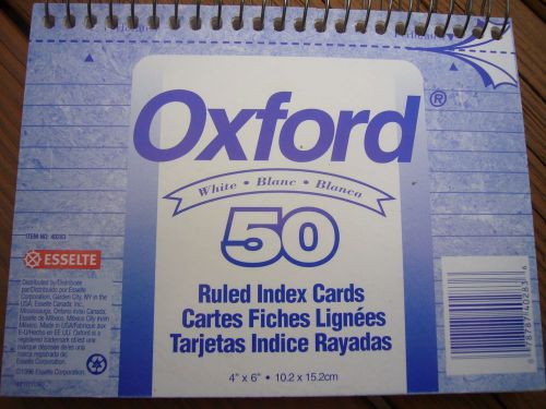 Oxford 40283 Spiral Bound Index Card sets ,Ruled,Perforated,4&#034;x6&#034;,50/PK,White