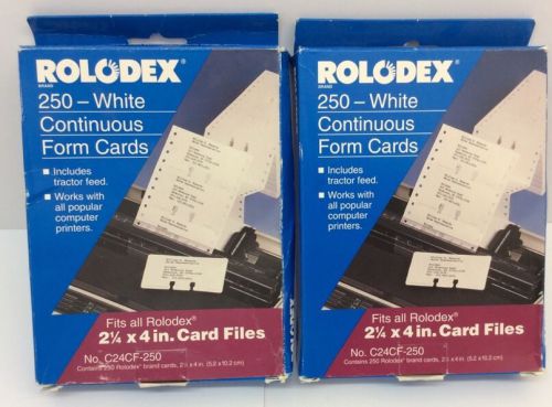 500 Rolodex Continuous Form Cards 2 1/4&#034; x 4&#034; C24CF-250 - 2 Boxes / 500 Total