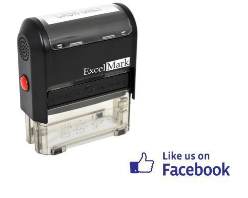 ExcelMark Self Inking Like Us On Facebook Stamp - Blue Ink New
