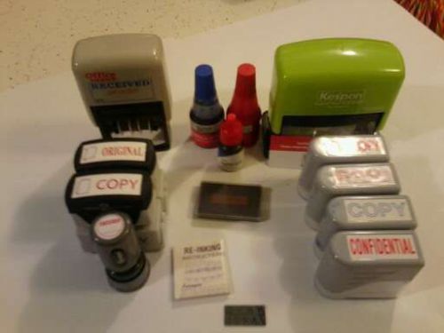 Accustamp Office Depot Lot of 9 Pre-inked Self-Inking Color Stamps Ink Refills
