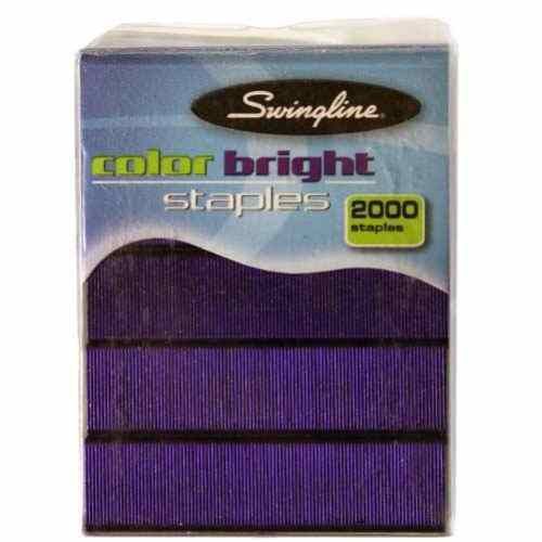 Swingline 1/4&#034; Purple Color Bright Staples - 2000 Per Box Free Shipping