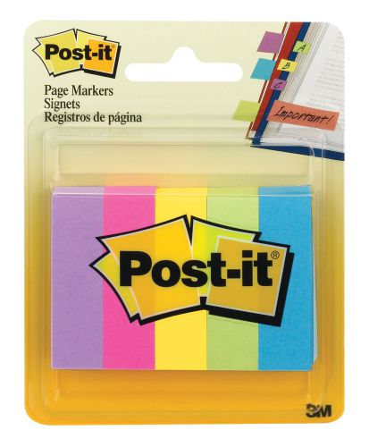 NEW Post-it Page Markers 1/2 x 1-3/4 Inch Assorted Ultra Colors 500 Pack 670-5AU