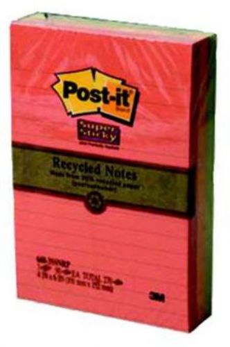 Post-it Super Sticky Recycled Notes 4&#039;&#039; x 6&#039;&#039; 45 Sheets/pad Ruled 4 Count