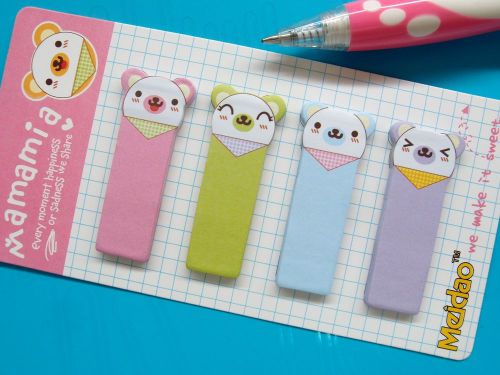 1X Mamamia Bears Sticky Notes Bookmark Post-it Marker Memo Stationery FREE SHIP