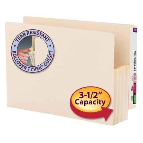 Smead Manila File Pockets Two-Ply Tab Legal Size 3-1/2&#039;&#039; Expansion