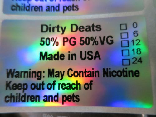 1000 Silver Hologram Personalized Waterproof Name Stickers 5 x 3 cm