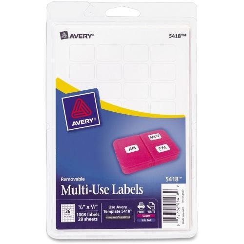 LOT OF 4 Avery Handwritten Removable ID Label -0.5&#034;Wx0.75&#034;L-1000/Pk