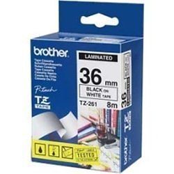 LOT of 3 - Brother TZe-261 P-Touch Label Tape, 1.5&#034; Black Print on White Tape