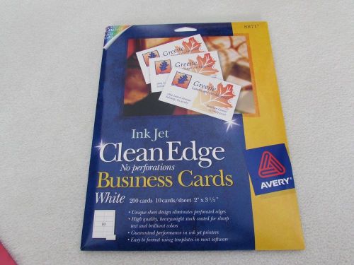 Avery Dennison 8871 200 Cards Cleanedge White 2x3.5 For Inkjets Business-cards