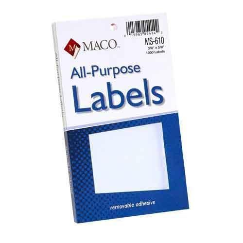 Chartpak Labels White Removable 3/8&#039;&#039; x 5/8&#039;&#039; 1000 Count