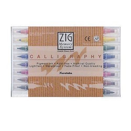 Kuretake Zig Memory System Calligraphy Marker Pen MS-34008VMS-3400/8V