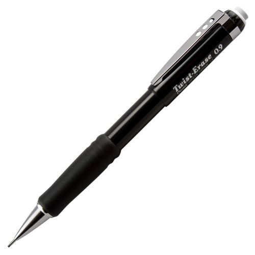 Pentel twist eraser iii automatic pencil - 0.9 mm lead size - black (qe519a) for sale