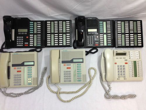 5 Norstar Meridian Multiline Phone Lot- 2 M7324, 2 MT8B41FA, 2 M7208 &amp; 1 T7316