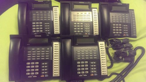 Lot of 5 Samsung OfficeServ iDCS 28D with 14 Button AOM&#039;s DSS Telephones.