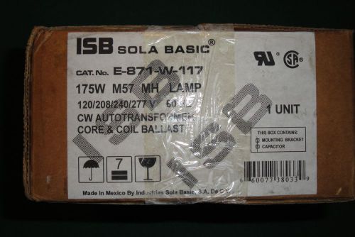 ISB SOLA BASIC 175WATT METAL HALIDE BALLAST E-871-W-177 HID MH 175