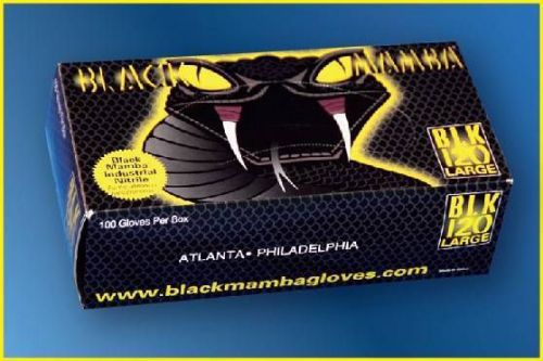 BLACK MAMBA Box of 100 Gloves Nitrile Disposable Construction HVAC Mechanic