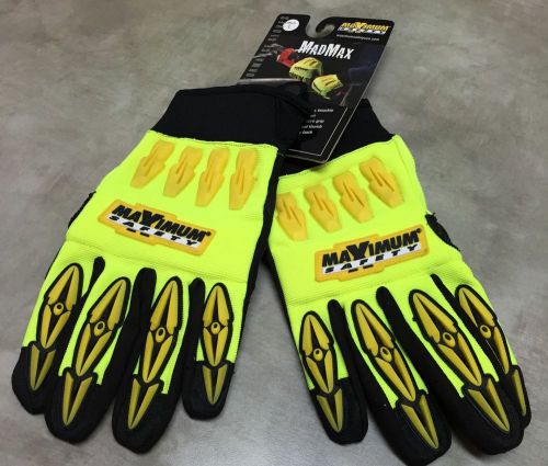 New maximum safety madmax protective work gloves yellow black 120-4000 size l for sale