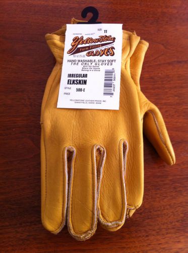 Yellowstone gloves, premium elkskin work gloves, style 500-e, size 11,made u.s.a for sale