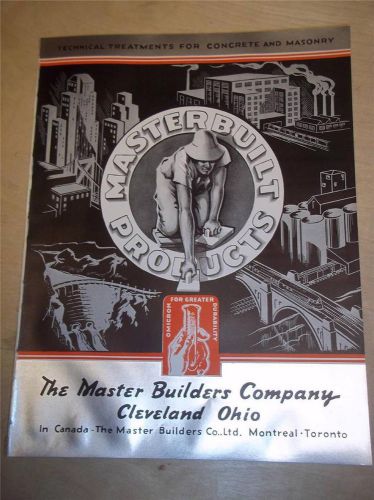 Vtg Master Builders Co Catalog~Concrete/Mortar Products~Omicron/Metalicron~1939