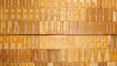 123 piece Unique Vintage Letterpress  wooden type printing blocks Unused s1228