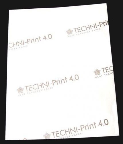 40p 8.5x11 Techni-Print 4.0 Laser Transfer Paper for light fabrics, heat press