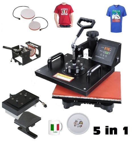 5in1 heat press machine digital transfer sublimation t-shirt hat mug cap plate for sale