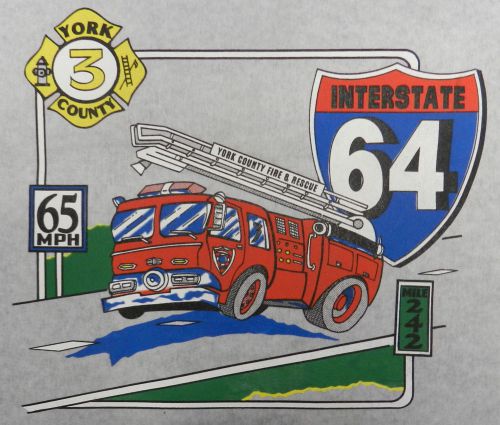 York County Fire Rescue Engine 3 Truck VA Screen Print Transfer Wall Craft