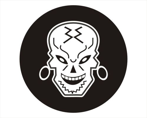 2x skull in circle vinyl sticker decal laptop car truck bumper fac - 1336 for sale