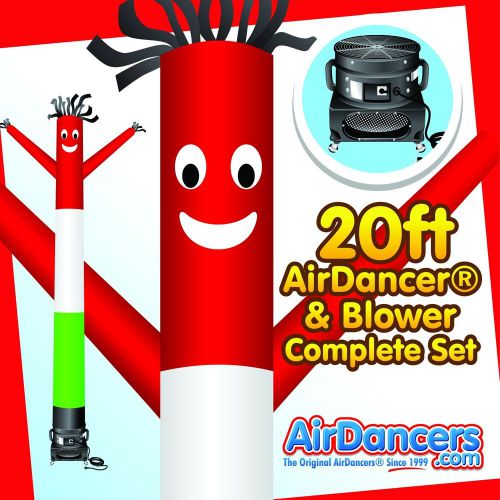 Red, white, &amp; green airdancer® &amp; blower 20ft - complete air dancer set for sale