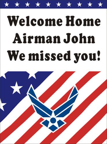 3ftX4ft Personalized Welcome Home Airman US (U.S.) Air Force Banner Sign Poster