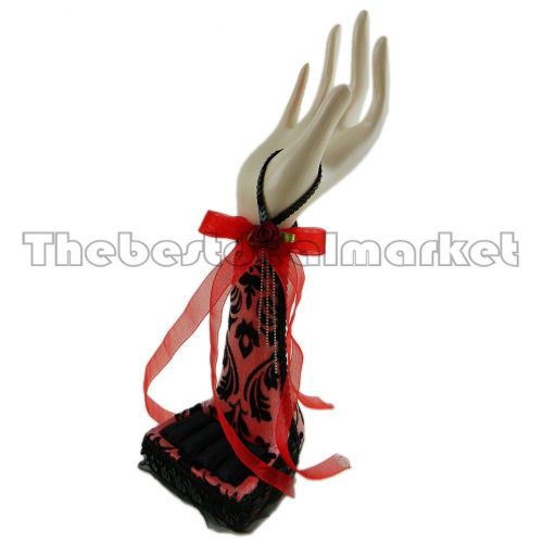 New 9&#034; Medium Size Hand Model Finger Ring Jewelry Display Stand P0932 Red