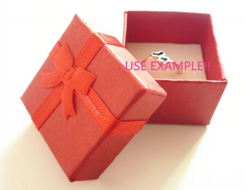 48x paper jewelry gift boxes ring earrings jewellery packaging case red 4*4*3cm for sale