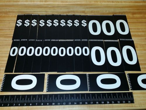 30 new spiral bound price display white numbers on black  sales flip score cards for sale