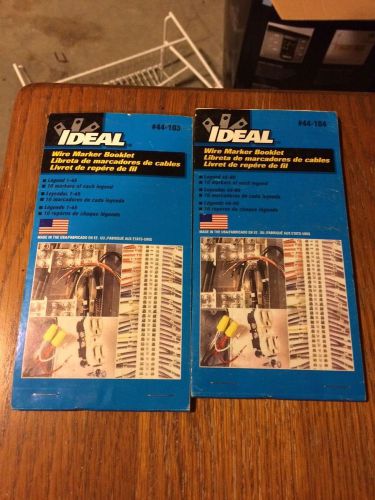 Lot of 2 - IDEAL 44-103/104 Wire Marker Book 1-45 &amp; 46-90 - NEW