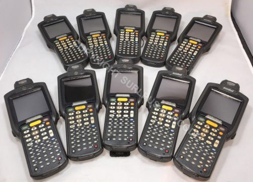 Lot of (10) motorola symbol mc3090-ru0pbcg00wr laser wireless barcode scanners for sale